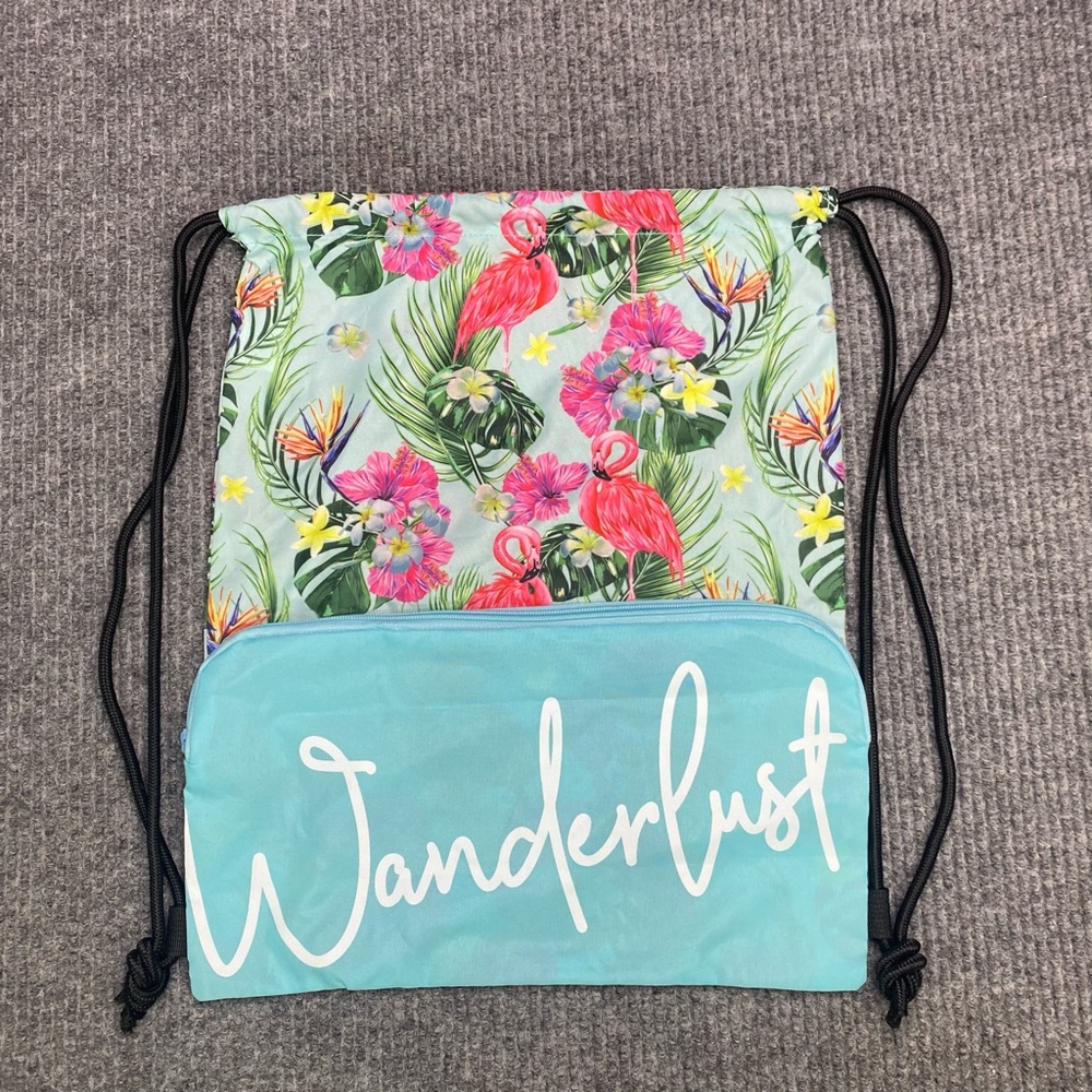 Miss to Mrs. Wanderlust Drawstring Bag